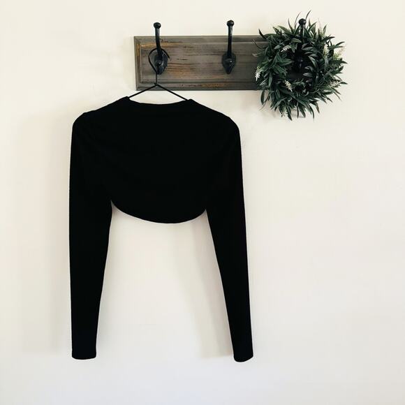 Camila Coelho Black Crop Long Sleeve Top XS - Picture 5 of 5